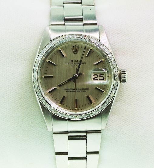 Gents Rolex Date Model Stainless Steel Wristwatch: Gents Rolex Date Model Stainless Steel Wristwatch A608Excellent Condition! One gents hand crafted & machine milled Rolex Date Model wristwatch electronically tested stainless steel. Condition: G-6 Ext