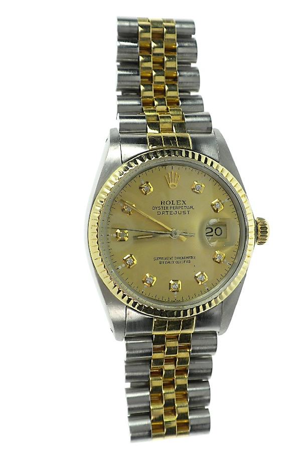 Gents Rolex Two-Tone DateJust Model Wristwatch A6: Gents Rolex Two-Tone DateJust Model Wristwatch A650Excellent Condition! One gents, hand crafted & machine milled Rolex two-tone DateJust wrist watch electronically tested stainless steel & 18KT yellow