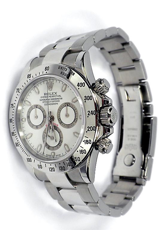 Rolex Stainless Steel Daytona Cosmograph Wristwat: Rolex Stainless Steel Daytona Cosmograph Wristwatch A643Excellent Condition! One gents hand crafted & machine milled Rolex Stainless Steel Daytona Cosmograph wristwatch electronically tested. Conditio