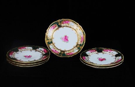 6 Antique Mapleleaf Moriage Nippon China Plates c: 6 Antique Mapleleaf Moriage Nippon China Plates c.1891 ED262Excellent Vintage Condition! ST57MF. Antique handpainted Nippon porcelain plates, 6.25 across. These are in excellent condition and are prim