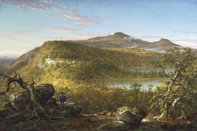 Thomas Cole - Catskill Mountains: Artist: Thomas Cole - Title: Catskill Mountains - Medium: Fine Art Giclee on Canvas - Image Size: Approximately 21.25 inches x 32 inches - Framed: Unframed on Unstretched Canvas - Biography: Thomas Co