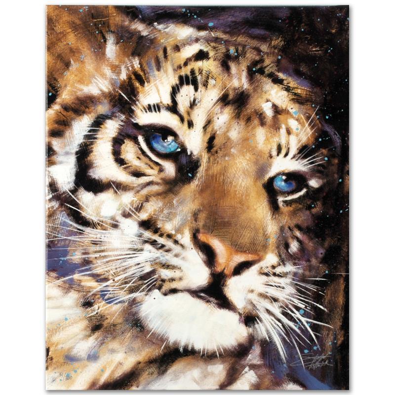 Cub by Fishwick, Stephen: With bright colors and expressive lines, Stephen Fishwick puts a unique spin on pop culture portraits. "Cub" is a limited edition giclee on stretched canvas, numbered and bears the artist's authorized