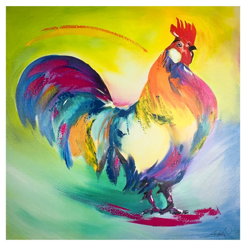 Mr of the Chicken Yard by Gockel, Alfred Alexander: "Mr of the Chicken Yard" is a limited edition giclee on canvas by Alfred Gockel. The piece is hand signed and numbered and comes with a letter of authenticity. Measures approximately 27" x 27".