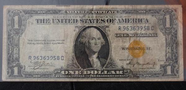 1935-A Silver $1 Certificate PM1591 USA/North Africa: 1935-A Silver $1 Certificate PM1591 USA/North Africa Nice Vintage Paper Currency. 9D13GG. Good color. Bill shows aging - folds, tears etc. Check scans. Great eye appeal and detail! - Thank you for vie
