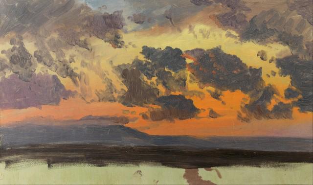 Frederic Edwin Church - Jamaican Sunset: Artist: Frederic Edwin Church - Title: Jamaican Sunset - Medium: Fine Art Giclee on Canvas - Image Size: Approximately 19 inches x 32 inches - Framed: Unframed on Unstretched Canvas - Biography: Frede