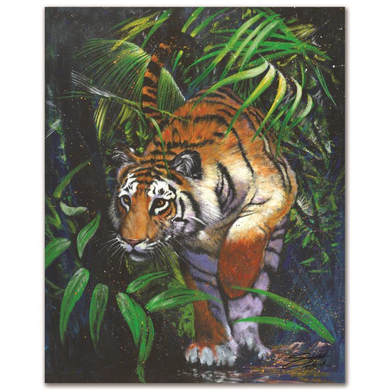 En La Casa by Fishwick, Stephen: With bright colors and expressive lines, Stephen Fishwick puts a unique spin on pop culture portraits. "En La Casa" is a limited edition giclee on stretched canvas, numbered and bears the artist's aut