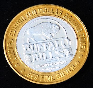 Buffalo Bills Limited Edition $10 Gaming Token. GT206: "Buffalo Bills Limited Edition $10 Gaming Token. GT206. Excellent Condition! PE53.31SD. .999 Fine Silver Buffalo Bills Limited Edition $10 Gaming Token. Doc Holiday. Jean, NV.. Thank you for viewing t