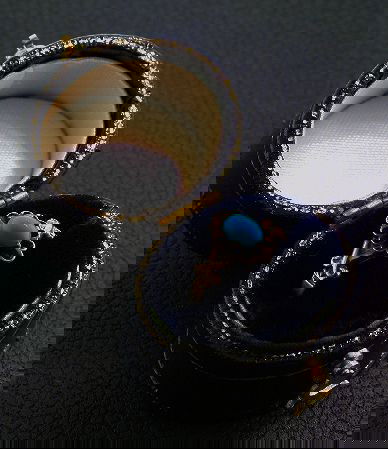 Antique Victorian Rose Gold Turqouise Ring. ED437: "Antique Victorian Rose Gold Turqouise Ring. ED437. Excellent Vintage Condition! NC15UB. This is a gorgeous and highly collectible 1890'S VICTORIAN ROSE GOLD RING. It is set with a Persian blue turquo