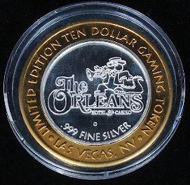 Limited Edition $10 Gaming Token from The Orleans Hotel: "Limited Edition $10 Gaming Token from The Orleans Hotel & Casino Aligator Bowling Las Vegas, Nevada GT74. This Gaming Token is listed in AS-IS condition. PT01YH Limited Edition $10 Gaming Token from 
