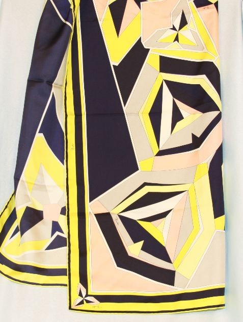 New 100% Silk Emilio Pucci Scarf ED506: "New 100% Silk Emilio Pucci Scarf ED506. Excellent Condition! LP84FX. This is a gorgeous Emilio Pucci 100% silk scarf in the mindanao pattern. This designer scarf retails for $295 and measures 34" x 3
