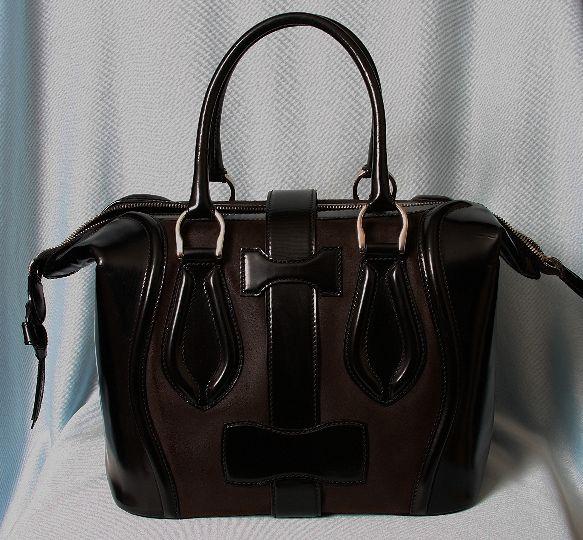 New with Tags Balenciaga Purse. ED420: "New with Tags Balenciaga Purse. ED420. Excellent Condition! GF184VF. Balenciaga Authentic Bag. Black Nuback distressed leather and patent leather. 14"L x 7.5"W x 9.5"H. Has interior zipper compartmen