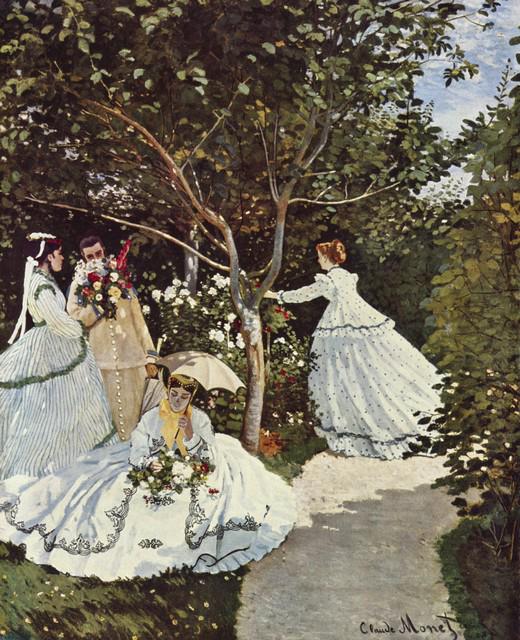 Claude Monet - Women in the Garden: Artist: Claude Monet - Title: Women in the Garden - Medium: Fine Art Reproduction Giclee on Canvas - Image Size: Approximately 16 inches x 20 inches - Unframed on Unstretched Canvas - Biography: Claud