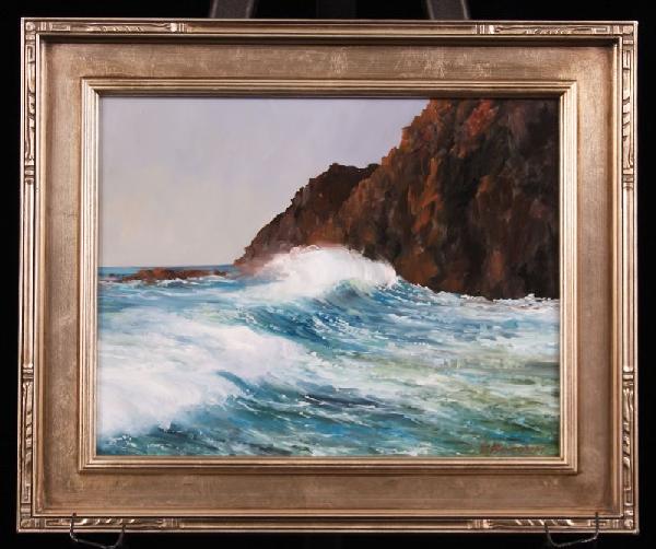 Original Oil Painting "Splash & Spray" by D. Bottorff E: "Original Oil Painting "Splash & Spray" by D. Bottorff ED531. Excellent Condition! HF57YG. Presenting a newly painted 11"x14" professionally framed plein air style oil painting on archival board. This