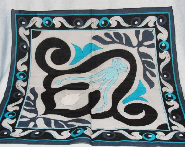 New Authentic Emilio Pucci Scarf/Bandana ED510: "New Authentic Emilio Pucci Scarf/Bandana ED510. Excellent Condition! JU9TF. This is a new 100% AUTHENTIC GENUINE "PUCCI" made in Italy 100% Cotton design print scarf! It has a retail value of $120.00