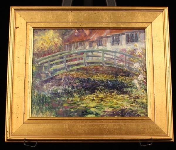 "Mirabeau Spa, Skaneateles" Original Oil by Hall Groat : ""Mirabeau Spa, Skaneateles" Original Oil by Hall Groat Sr ED542. Excellent Vintage Condition! JG151QA. This brilliant 11" X 14" painting is a romantic view of the beautiful water lilies located on th