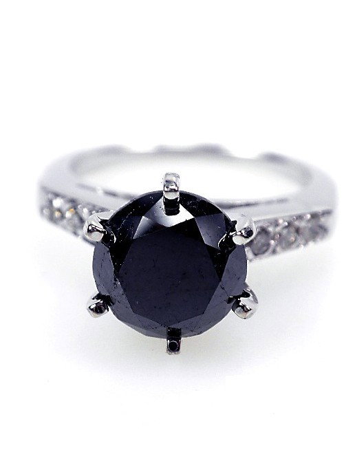 14KT White Gold Black & White Diamond Ring A1617: "14KT White Gold Black & White Diamond Ring A1617. Excellent Condition! One electronically tested 14KT white gold ladies cast & assembled black and white diamond ring with a bright polish finish. The 