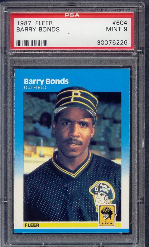Barry Bonds 1987 Rookie Baseball Card PSA 9: Barry Bonds 1987 Rookie Baseball Card PSA 9 Excellent Condition - Thank you for viewing this lot. We are always adding new inventory and new auctions, so check back often. We appreciate your business 