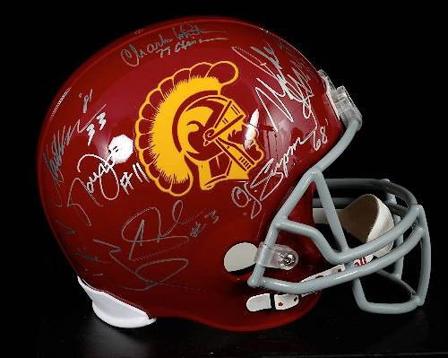 USC Trojans Heisman Winners Autographed Full-Size Helme: USC Trojans Heisman Winners Autographed Full-Size Helmet Excellent Condition - Thank you for viewing this lot. We are always adding new inventory and new auctions, so check back often. We appreciate y