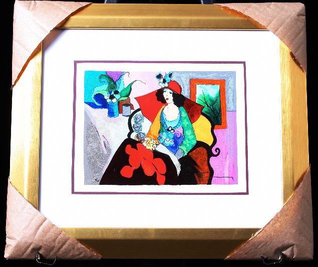 Tarkay "Red Hat" Limited Edition Serigraph. ED451: "Tarkay "Red Hat" Limited Edition Serigraph. ED451. Excellent Condition! PN521ZO. This is a Limited Edition Signed and Numbered Serigraph by Tarkay. It retails in the Gallery for over $800! He is coll