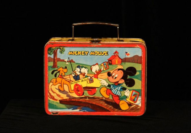 Vintage 1954 Mickey Mouse/Donald Duck Metal Lunchb: "Vintage 1954 Mickey Mouse/Donald Duck Metal Lunchbox. Excellent Vintage Condition! VC511QS Thank you for viewing this lot. We are always adding new inventory and new auctions, so check back often. We