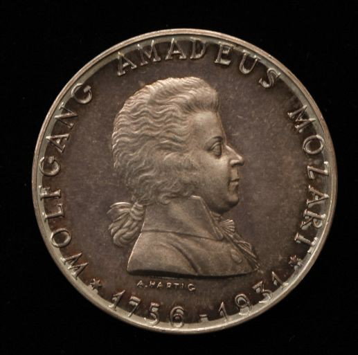 Wolfgang Amadeus Mozart 900 Silver by A. Hartic CO: "Wolfgang Amadeus Mozart 900 Silver by A. Hartic COMS71. As-Is Condition! BZ51BC.Wolfgang Amadeus Mozart 900 Silver by A. Hartic. 900 silver is the hallmark that was used on silver mostly before the 1