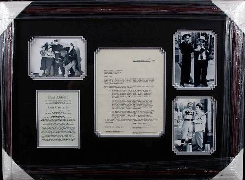 Abbott & Costello Autographed Check/Photo Display: "Abbott & Costello Autographed Check/Photo Display Excellent Condition - Thank you for viewing this lot. We are always adding new inventory and new auctions, so check back often. We appreciate your bu