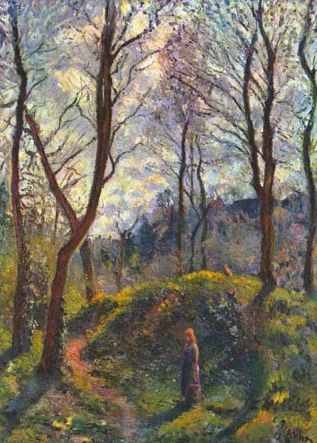 Camille Pissarro - Landscape with Big Trees: Artist : Camille Pissarro - Title: Landscape with Big Trees - Medium: Fine Art Reproduction Giclee on Canvas - Image Size: Approximately 20 inches x 14.25 inches - Unframed on Unstretched Canvas - Bio