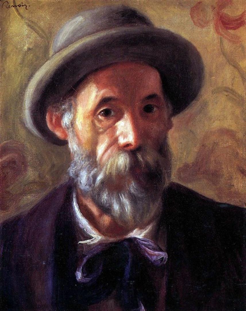 Renoir - Self Portrait #1: Artist: Pierre-Auguste Renoir 1841-1919 - Title: Self Portrait # 1 - Medium: Fine Art Reproduction Giclee on Canvas - Image Size: Approximately 32 inches x 25.25 inches - Unframed on Unstretched Canva