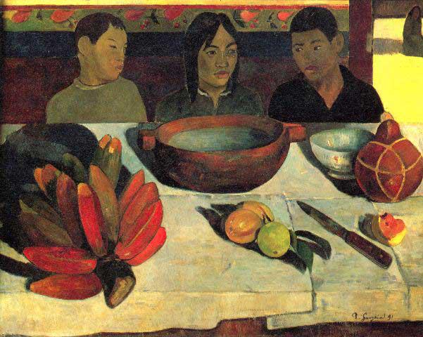 Paul Gauguin - Still Life with Banana: Artist: Paul Gauguin - Title: Still Life with Banana - Medium: Fine Art Reproduction Giclee on Canvas - Image Size: Approximately 16 inches x 20 inches - Unframed on Unstretched Canvas - Biography: Fr