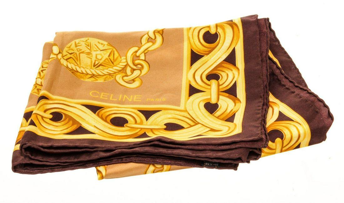 Celine Yellow Silk Scarf: Celine Yellow Silk Scarf.