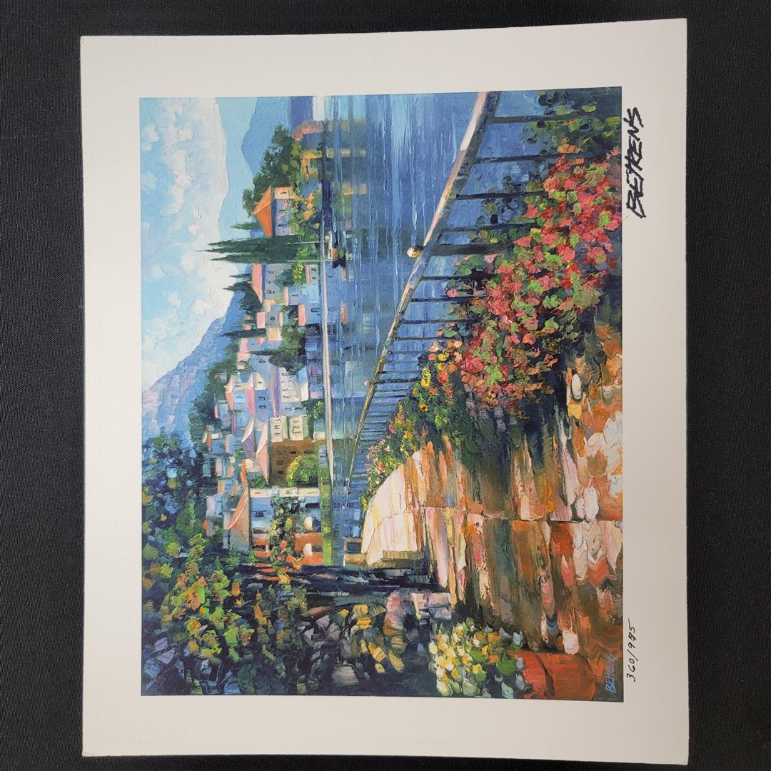 "Sunlit Stroll" by Howard Behrens - Signed, Numbered, &: One original copy of "Sunlit Stroll" by Howard Behrens, published in 2006! This giclee on paper is 8" x 10" and hand signed, numbered, & embellished by the artist himself. Please note: the edition num