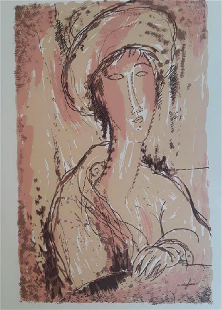 Amedeo Modigliani "Portrait of a Woman": Amedeo Modigliani "Portrait of a Woman" Plate Signed Lithograph Dimensions: 23 x 15 Inches