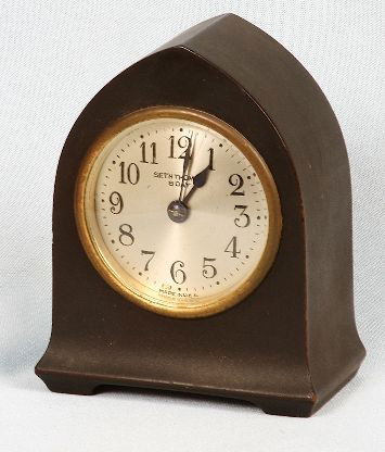 Seth Thomas & Day Desk Clock. ED406: "Seth Thomas & Day Desk Clock. ED406. Excellent Vintage Condition! FD52JK. Vintage Seth Thomas clock - Not working. Approx. 5" tall x 4" wide.. Thank you for viewing this lot. We are always adding new