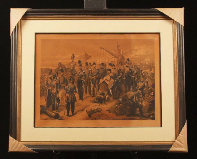 Antique "Elat-Major General" Military Engraving ED724: "Antique "Elat-Major General" Military Engraving ED724. Excellent Vintage Condition!. HG181LG. This Very Large and Very Old engraving of a military scene has been BEAUTIFULLY Professionally Framed in 