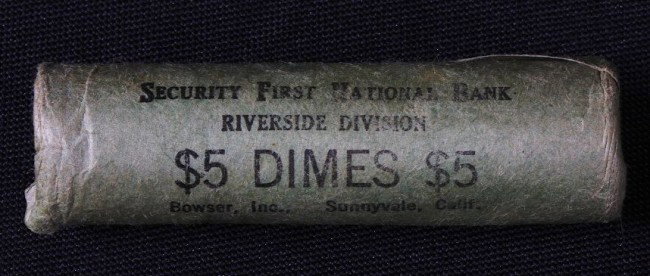 Unopened Original Wrapper Bank $5 Roll 1964 Silver Dime: Unopened Original Wrapper Bank $5 Roll of 1964 Silver Dimes (50) K113- As-Is Condition. 8A5795. Original bank wrapped. Coins seem have been untouched for years. - Thank you for viewing this auction. W
