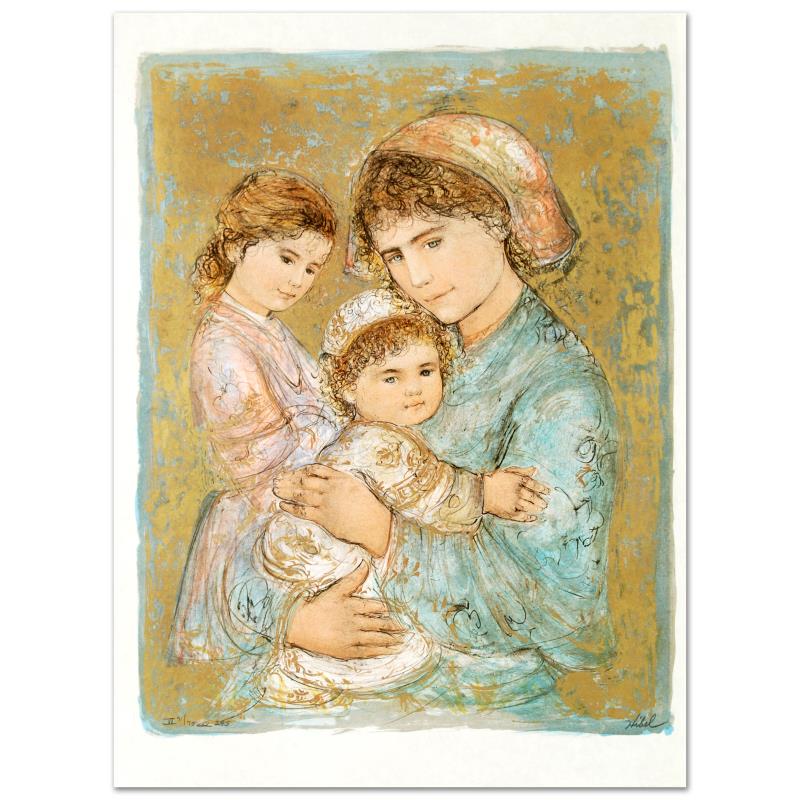 Alasandra's Royal Heirs by Hibel (1917-2014): "Alasandra's Royal Heirs" is a limited edition lithograph on rice paper, numbered and hand signed by Edna Hibel (1917-2014). Includes Certificate of Authenticity! Measures approx. 22" x 30" (with bord
