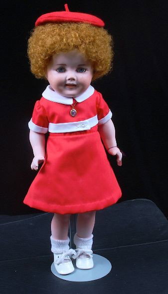 Vintage Annie Doll with Stand NS25: Vintage Annie Doll with Stand NS25 - Excellent Condition! SALKA. Vintage Annie" Doll - extremely collectible! Iconic Hollywood character & Broadway play star, with curly red hair, beret hat, red dress