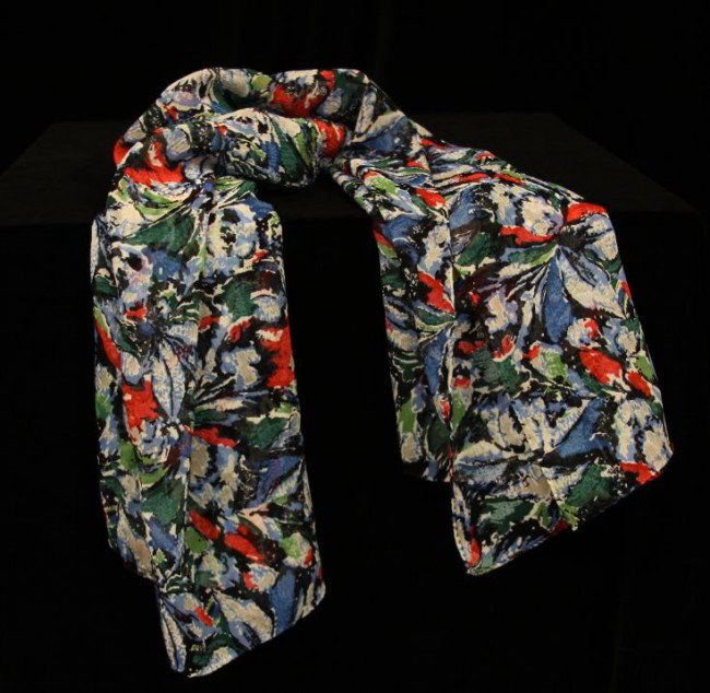 NWT Balenciaga Scarf 90"x90" ED731: "NWT Balenciaga Scarf 90"x90" ED731. Excellent Condition!. BY211XP. Brand new with Barney's New York tag attached BALENCIAGA "Hawaii Mousseline" scarf. Measures 90" x 90" and is 100% silk. Pefect cond