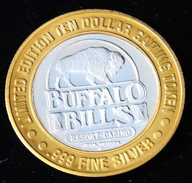 Buffalo Bill's Limited Edition $10 Gaming Token. GT215: Buffalo Bill's Limited Edition $10 Gaming Token. GT215. Excellent Condition! IT41ZO. .999 Fine Silver Buffalo Bill's Limited Edition $10 Gaming Token. Calamity Jane. Jean, NV. Thank you for viewing th