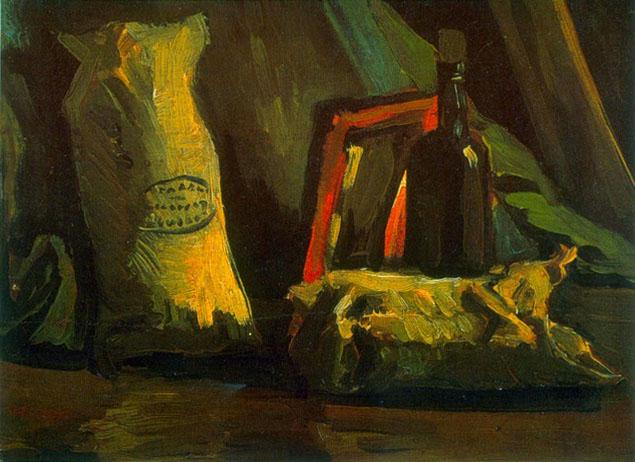 Van Gogh - Two Sacks: Artist: Vincent Van Gogh - Title: Two Sacks - Medium: Fine Art Reproduction Giclee on Archival Canvas - Image Size: Approximately 14.5 inches x 20 inches - Unframed on Unstretched Canvas - Biography: 