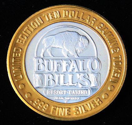 Buffalo Bill's Limited Edition $10 Gaming Token. GT243: "Buffalo Bill's Limited Edition $10 Gaming Token. GT243. Excellent Condition! KP41UV. .999 Fine Silver Buffalo Bill's Limited Edition $10 Gaming Token. Doc Holiday. Jean, NV. Thank you for viewing thi