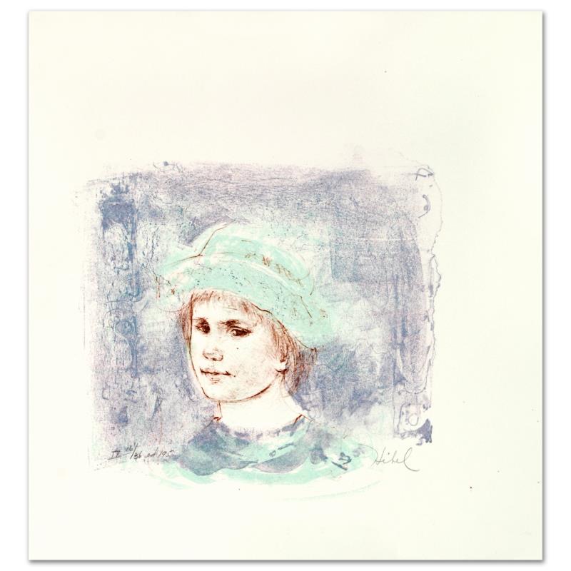 Alberto by Hibel (1917-2014): "Alberto" is a limited edition lithograph on paper, numbered and hand signed by Edna Hibel (1917-2014). Includes Certificate of Authenticity! Measures approx. 14" x 15" (border) 9.5" x 9" (image).