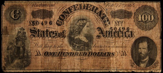 1864 $100 Large Size Lucy Confederate States Note PM190: "1864 $100 Large Size Lucy Confederate States Note PM1904. As-Is Condition! XN11EL. 1864 $100 Large Size Lucy Confederate States Note. Thank you for viewing this lot. We are always adding new inventor