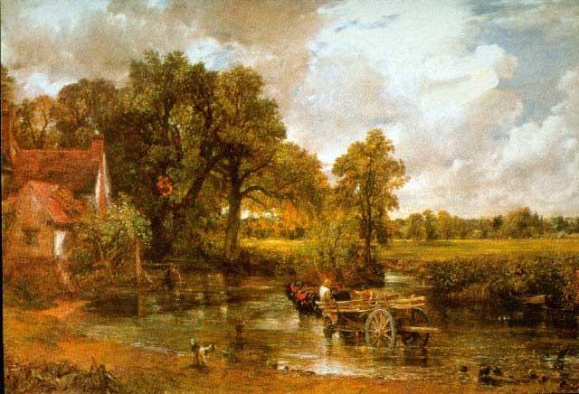 Constable - Hay Wain: Artist: John Constable - Title: Hay Wain - Medium: Fine Art Reproduction Giclee on Canvas - Image Size: Approximately 13.5 inches x 20 inches - Unframed on Unstretched Canvas - Biography: John Constab