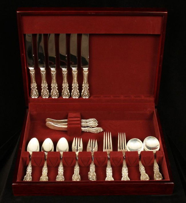 Antique Red & Barton Sterling Silver Flatware Set ED803: "Antique Red & Barton Sterling Silver Flatware Set ED803. Excellent Vintage Condition!CZ5151JF. This GORGEOUS Reed and Barton STERLING Flatware service is in the FRANCIS 1st Pattern! It is valued at o