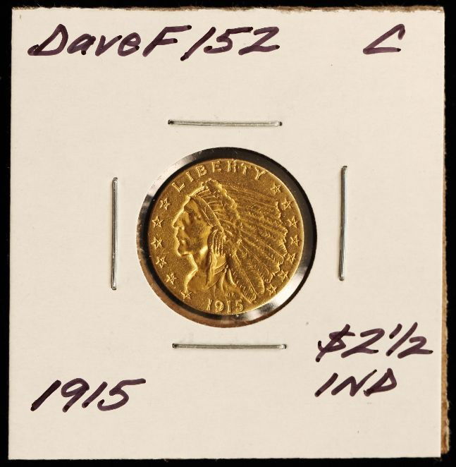 1915 $2 1/2 C Indian Head Quarter Eagle Gold Coin DaveF: "1915 $2 1/2 C Indian Head Quarter Eagle Gold Coin DaveF152. As-Is Condition! XG102KL. 1915 $2 1/2 C Indian Head Quarter Eagle Gold Coin. Thank you for viewing this lot. We are always adding new inven