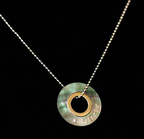 Brand New w/Tags Mary Margrill 14K & SS "Believe" Desig: "Brand New w/Tags Mary Margrill 14K & SS "Believe" Designer Necklace ED845. Excellent Condition! KD16HC. Brand new with Neiman Marcus tags "Believe" 14K gold and Sterling Necklace. Retails at Neiman M
