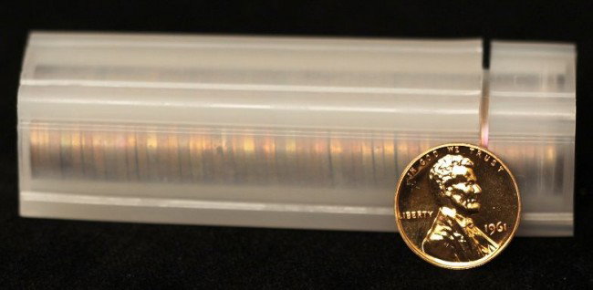 1961 Proof Penny Coin Tube (50) CT107: "1961 Proof Penny Coin Tube (50) CT107. As-Is Condition. DF31GB. 1961 Proof Penny Coin Tube (50) count. Thank you for viewing this lot. We are always adding new inventory and new auctions, so check ba