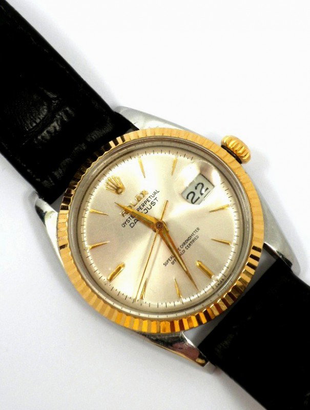 Rolex Vintage Two Two DateJust Wristwatch A2649: "Rolex Vintage Two Two DateJust Wristwatch A2649. TV1541PL. Good Condition! One gents, custom cast and hand crafted Vintage Rolex DateJust wristwatch electronically tested stainless steel, Case: 35mm,