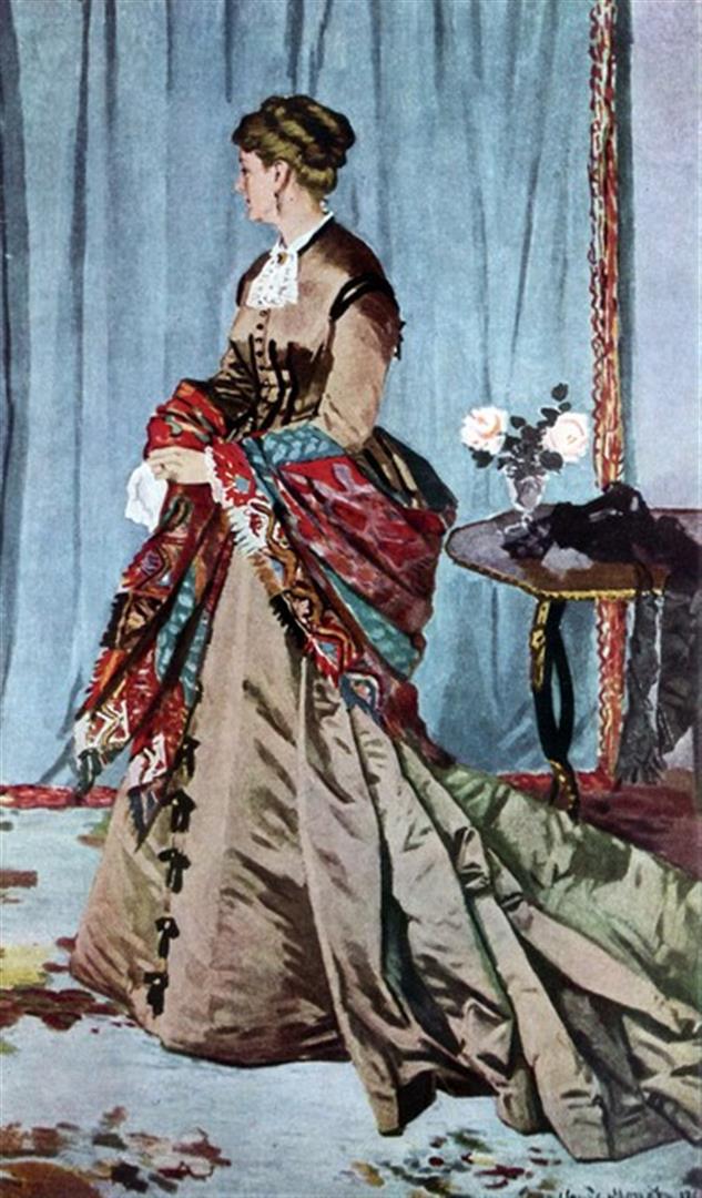 Claude Monet - Madame Gaudibert: Artist: Claude Monet - Title: Madame Gaudibert - Medium: Fine Art Reproduction Giclee on Canvas - Image Size: Approximately 20 inches x 11.75 inches - Unframed on Unstretched Canvas - Biography: Claud